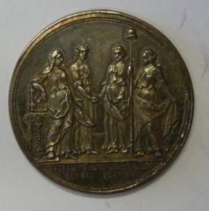 Medal inhuldiging van Willem V als stadhouder van de Provincie Utrecht   Zilver