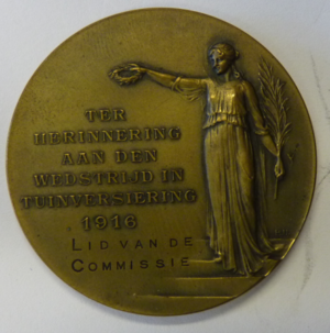 Prijspenning wedstrijd Tuinversiering, Den Haag 1916