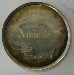 Medaille Schaakgezelschap "Amicitia" te Vlaardingen 1859   Zilver