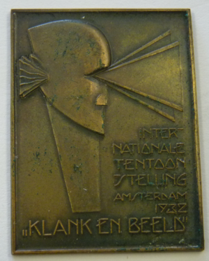 Plaquette Tentoonstelling "Klank en Beeld" te Amsterdam 1932 RARE!!!