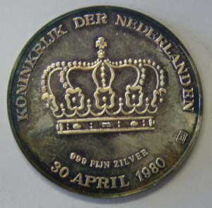 Nederlandse Kroningsdukaat Beatrix Regina 1980. Zilver
