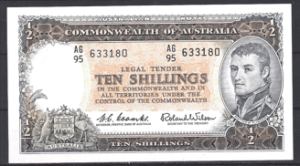 Ten Shillings 1961-65  P 33-a  UNC