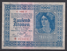 1.000 Kronen 2-1-1922  P 78-1  PR/XF-